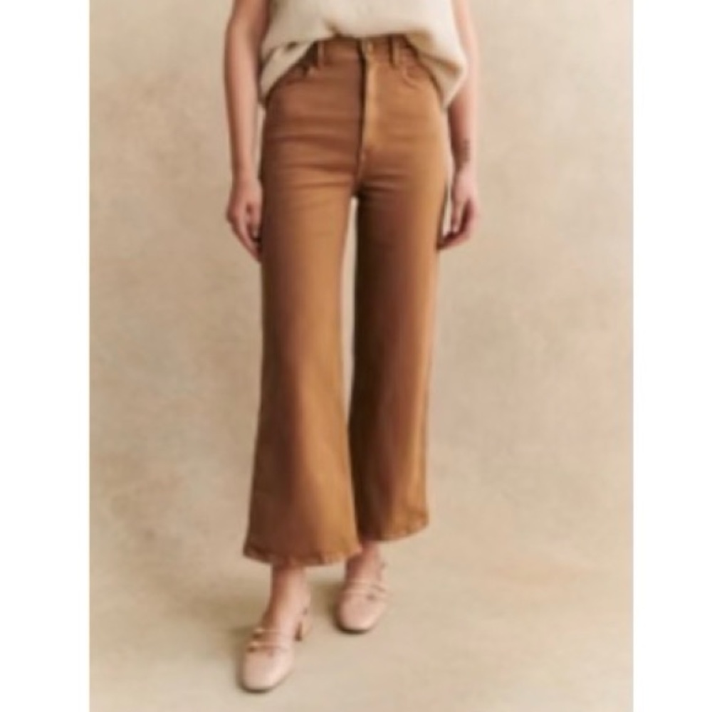 Sezane Le Crop Brown Flare Jeans Size 40 (US 8)